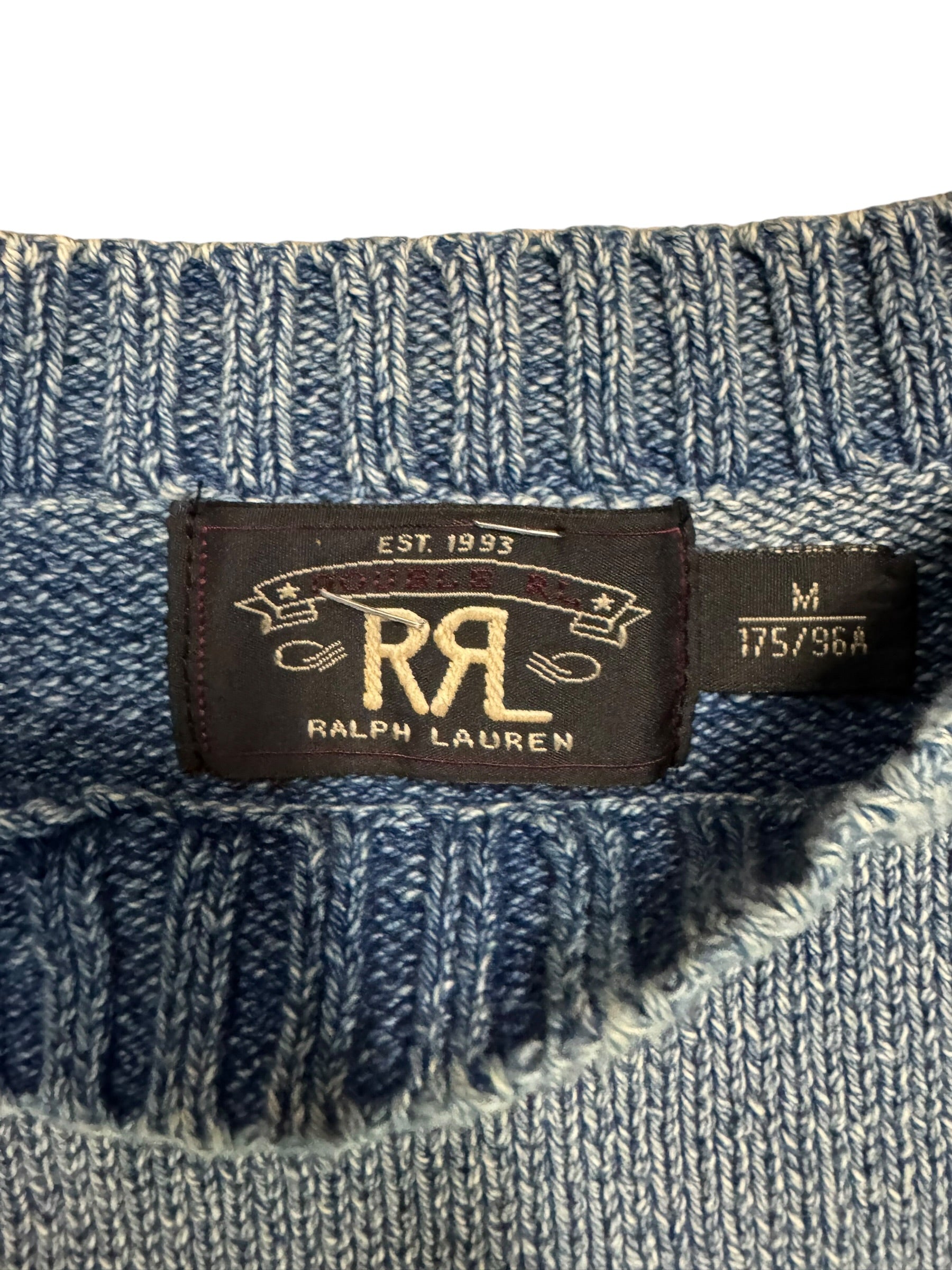 OG RRL Lightweight Indigo Anchor Knit Sweater