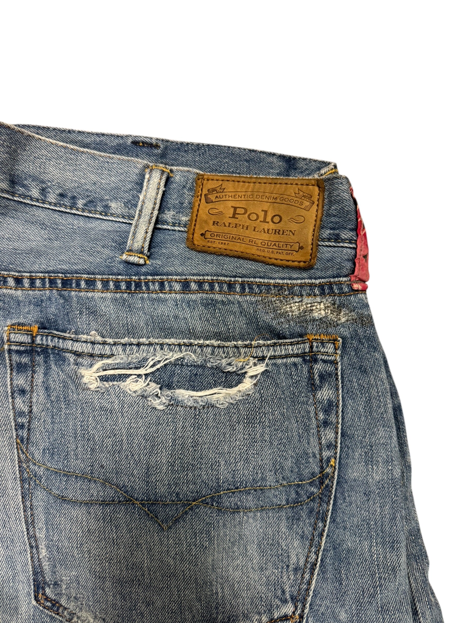 OG POLO RALPH LAUREN VINTAGE DISTRESSED BANDANA JEANS