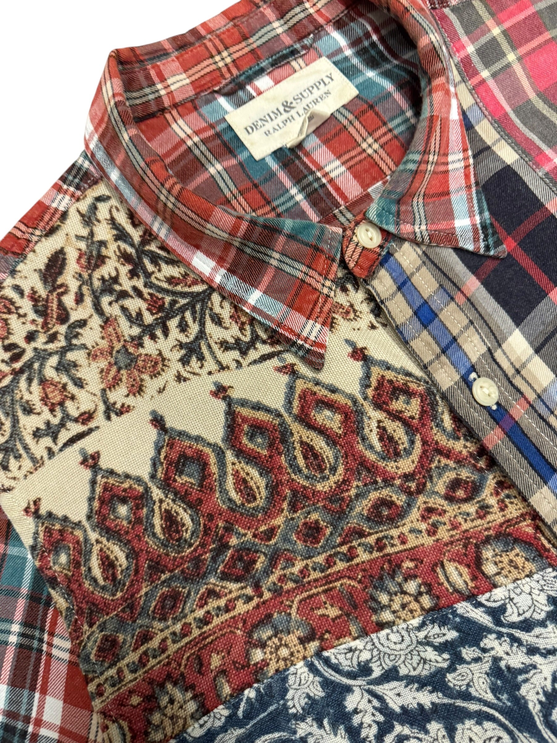 Vintage OG Denim and Supply Patchwork Button Down