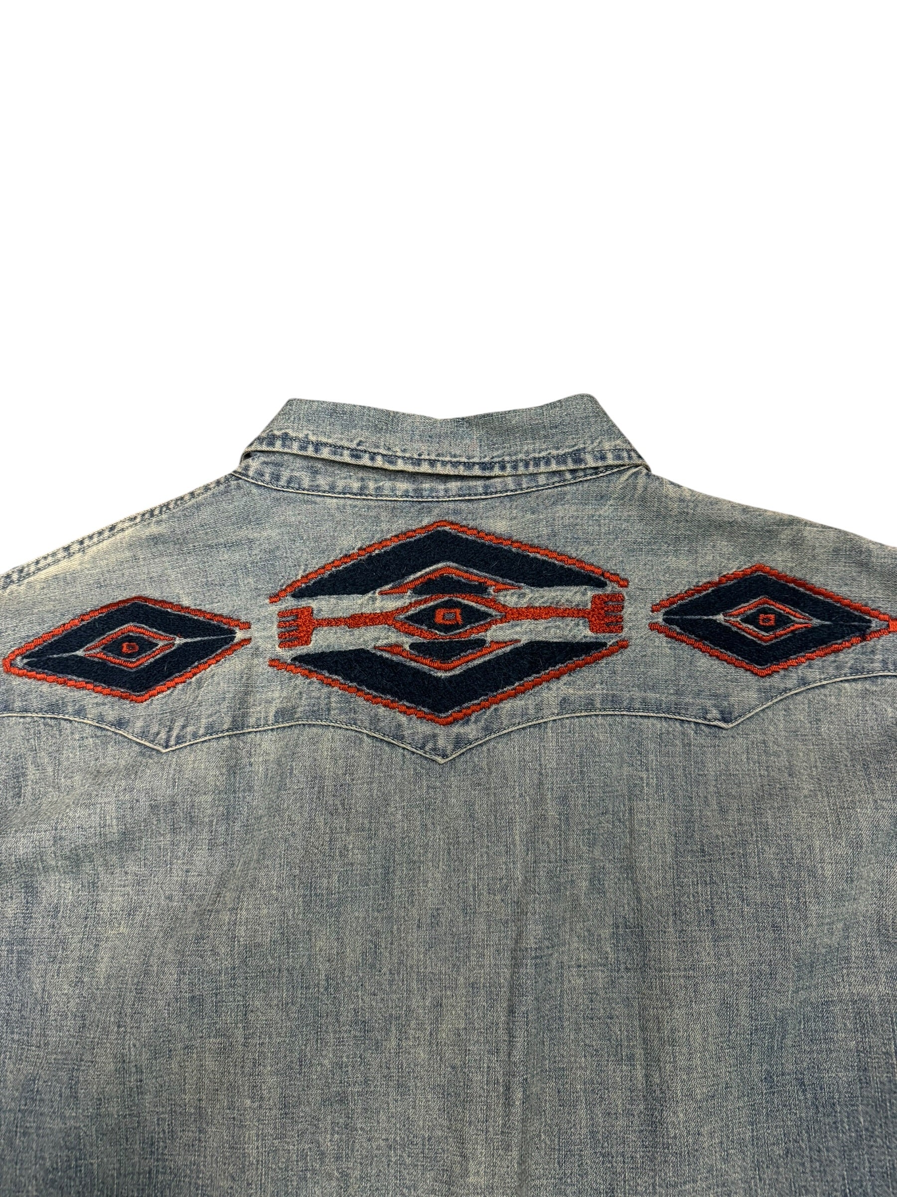 Vintage Polo Ralph Lauren Native Embroidered Western Denim Shirt