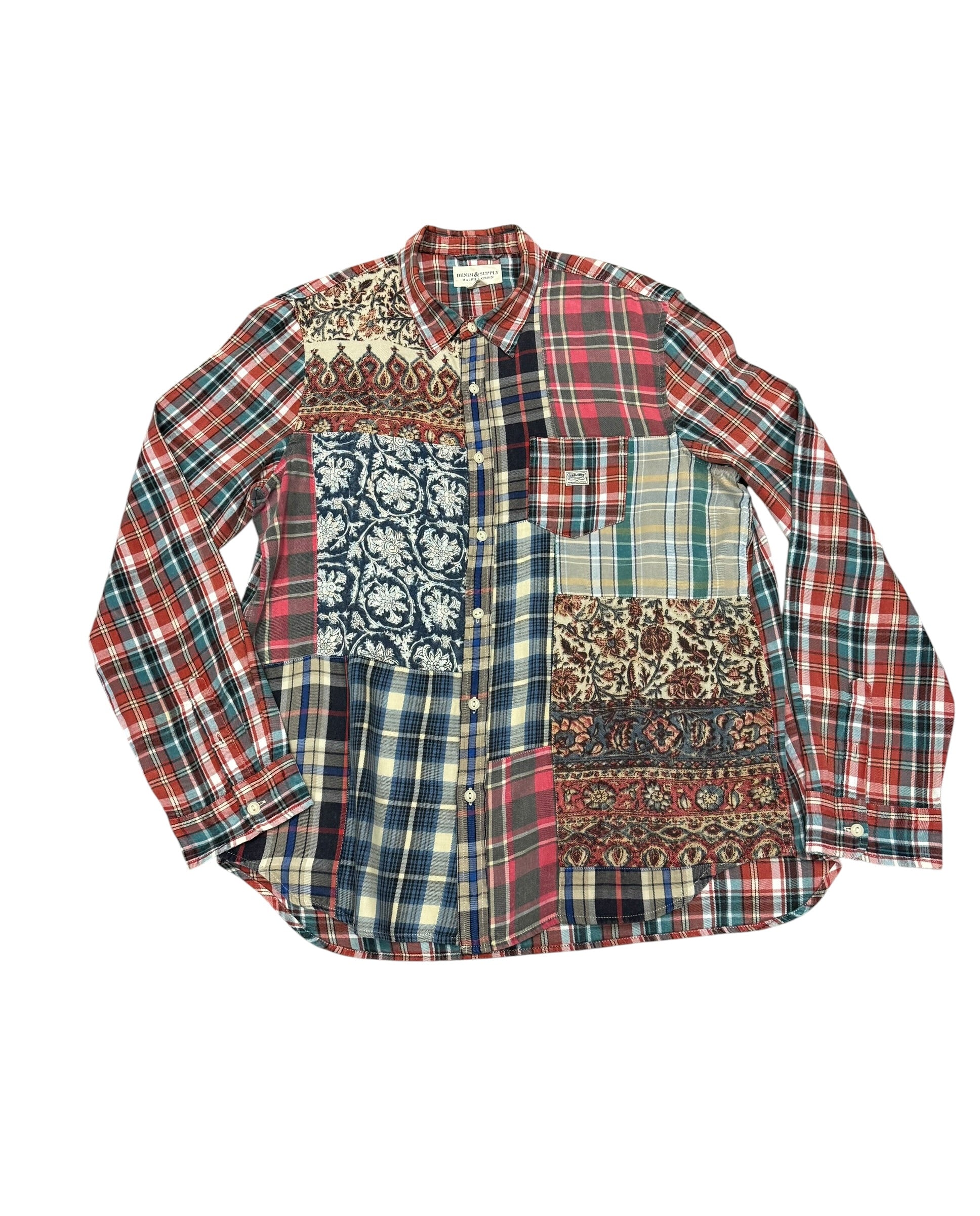 Vintage OG Denim and Supply Patchwork Button Down