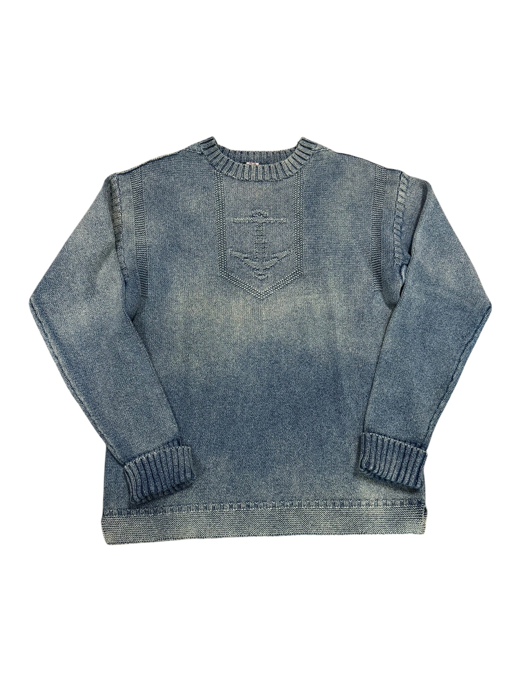 OG RRL Lightweight Indigo Anchor Knit Sweater