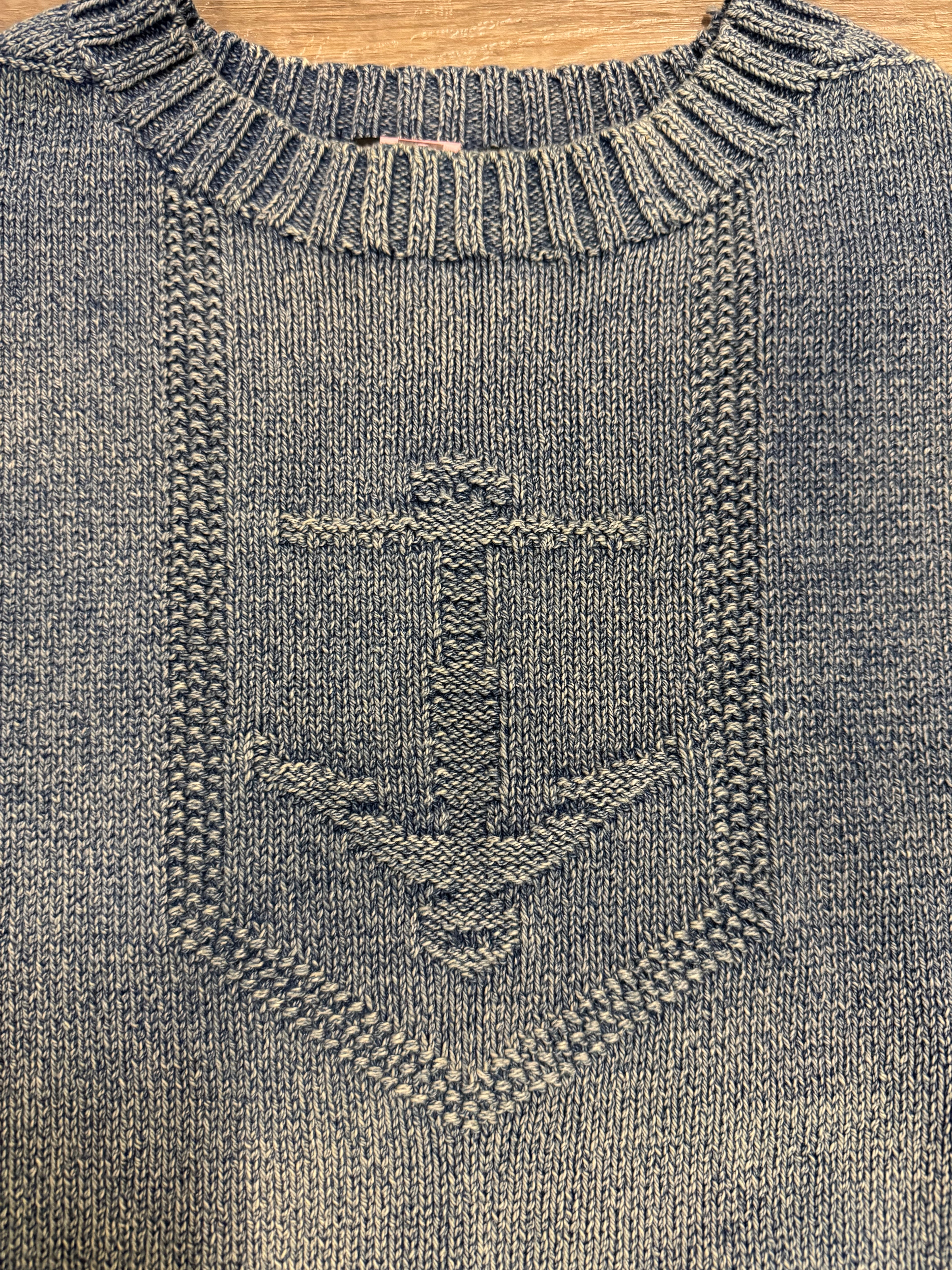 OG RRL Lightweight Indigo Anchor Knit Sweater