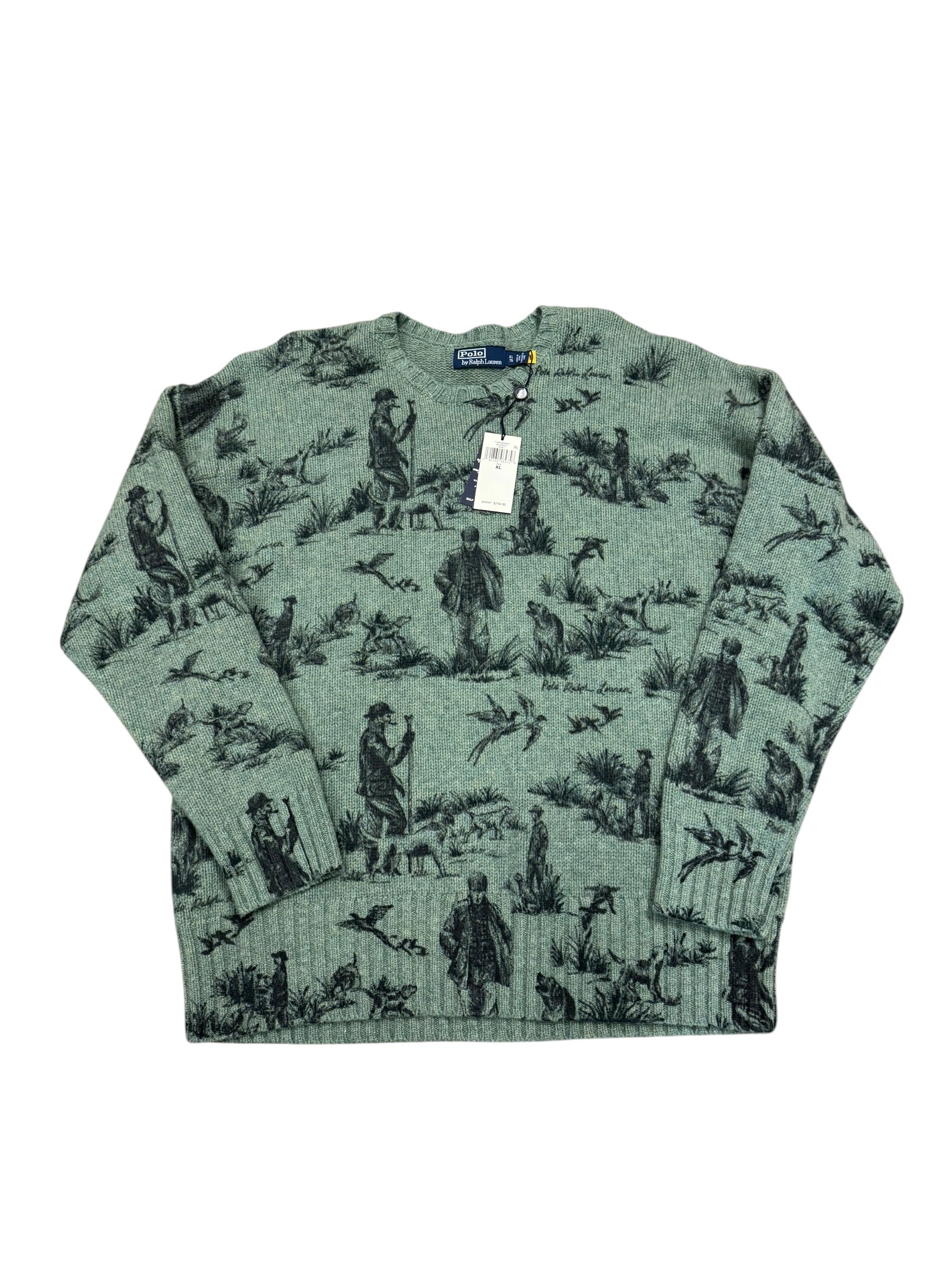 NWT Polo Ralph Lauren Sportsman Graphic Knit Sweater