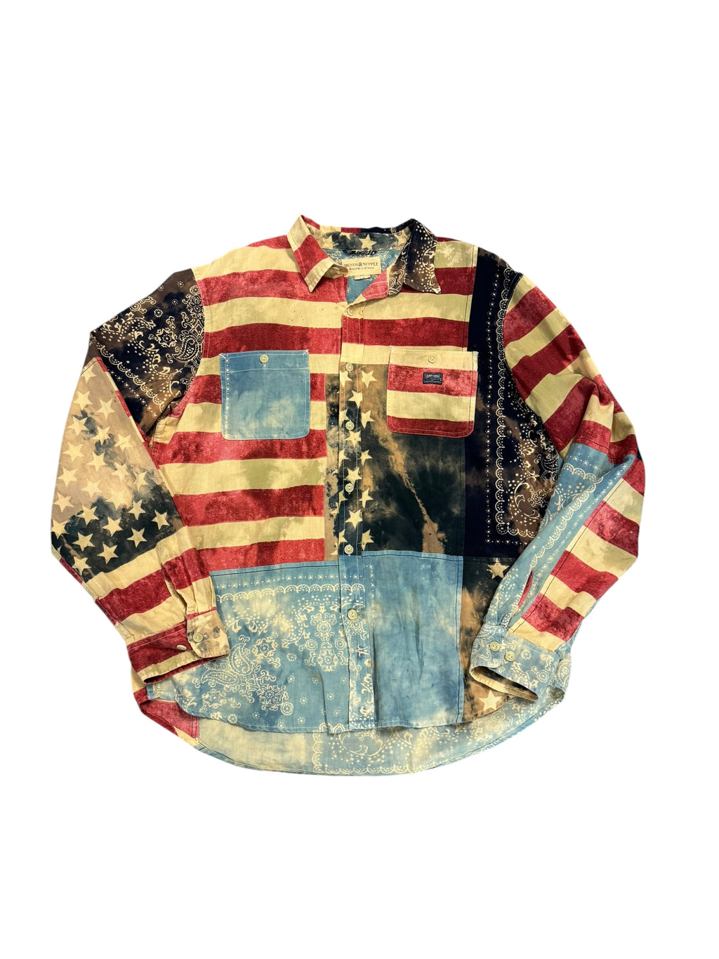 Ralph Lauren Denim and Supply Patchwork Flag Button Down