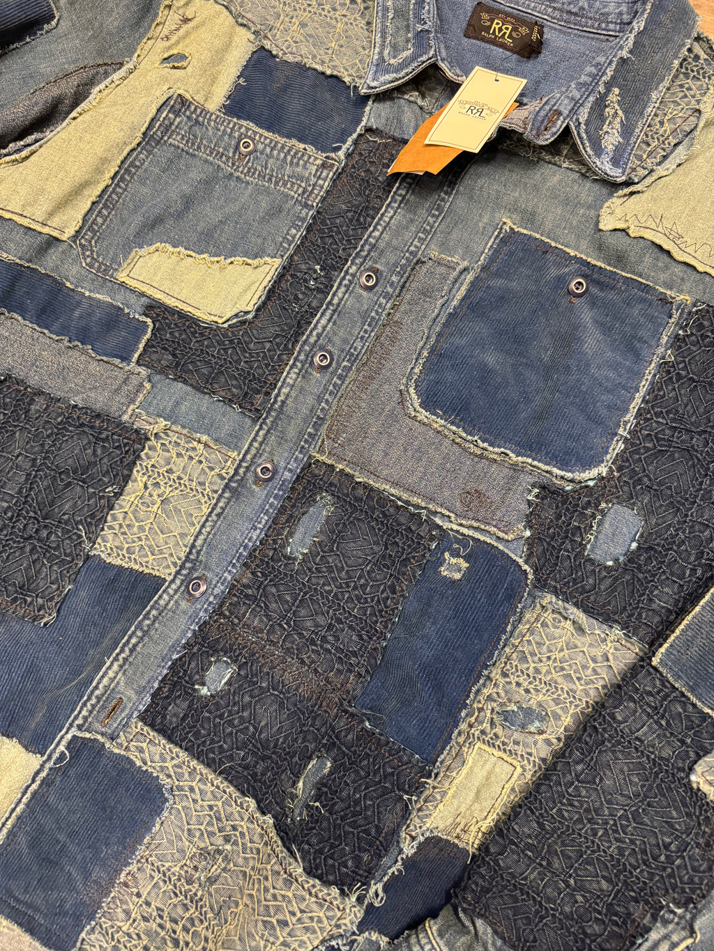 NWT RRL Limited Edition Denim Patchwork Workshirt