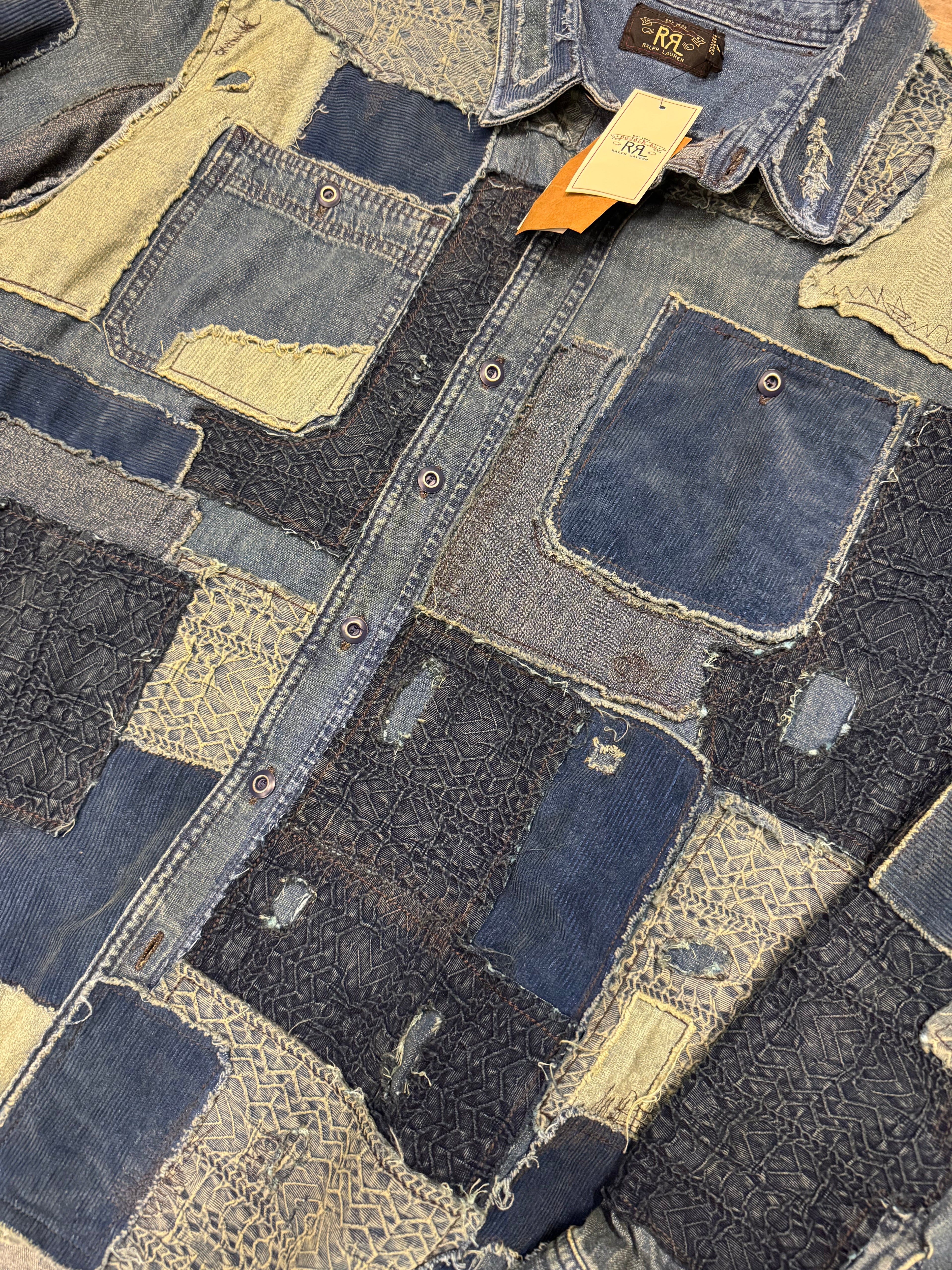 NWT RRL Limited Edition Denim Patchwork Workshirt