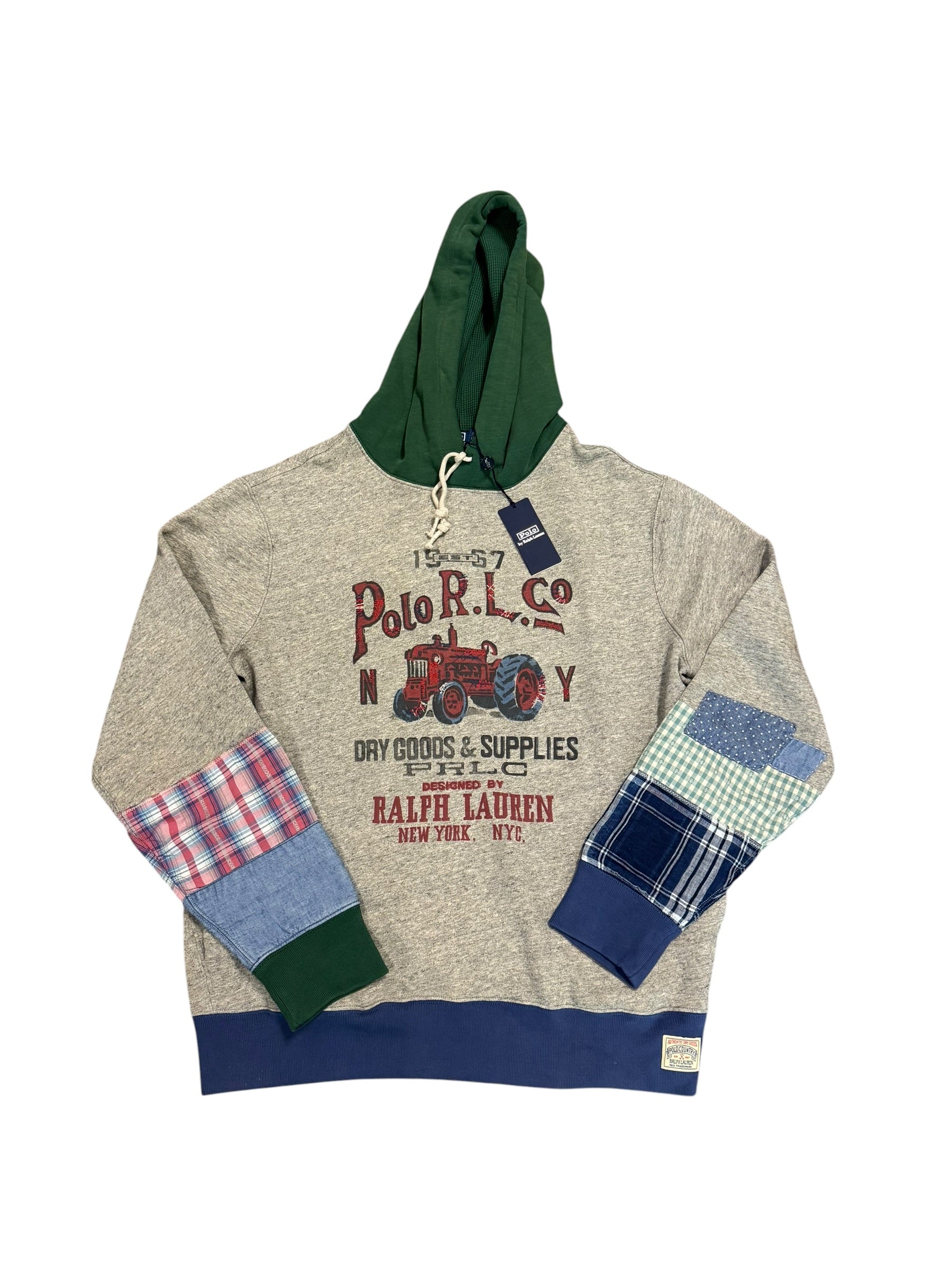 NWT Polo Country Ralph Lauren Patchwork Tractor Hoodie