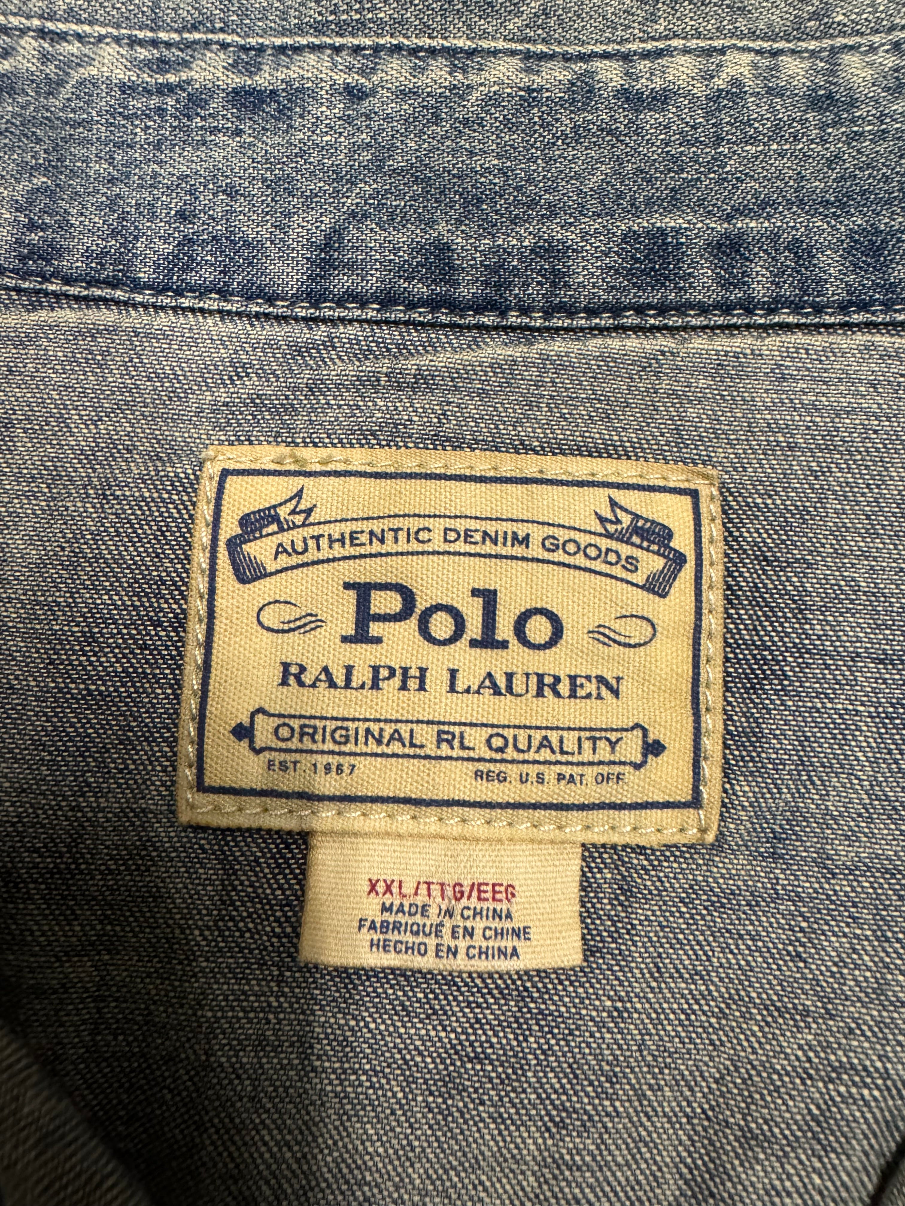 Vintage Polo Ralph Lauren Native Embroidered Western Denim Shirt