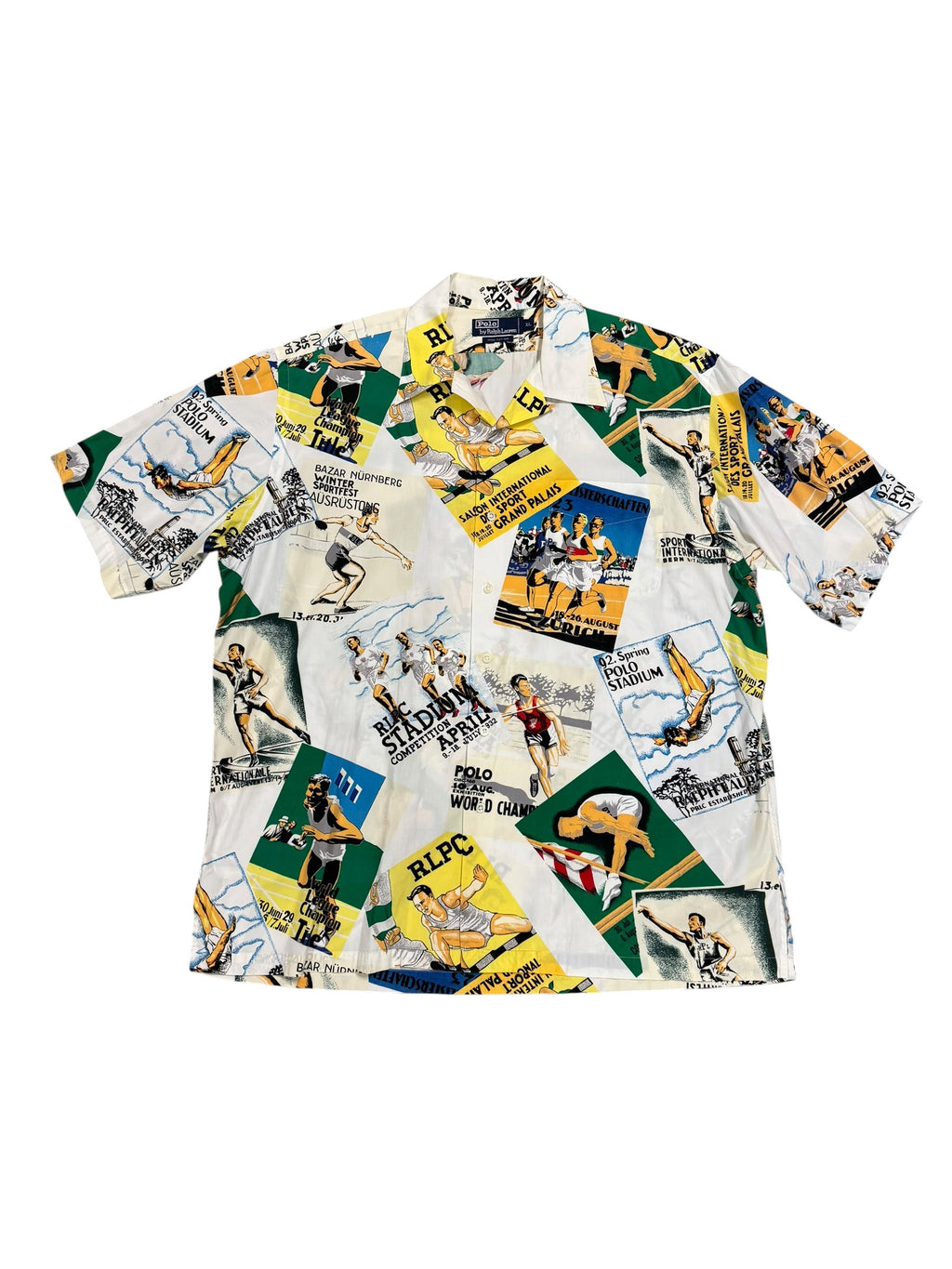 Vintage OG Polo Ralph Lauren 1992 Cartoon Stadium Button Up