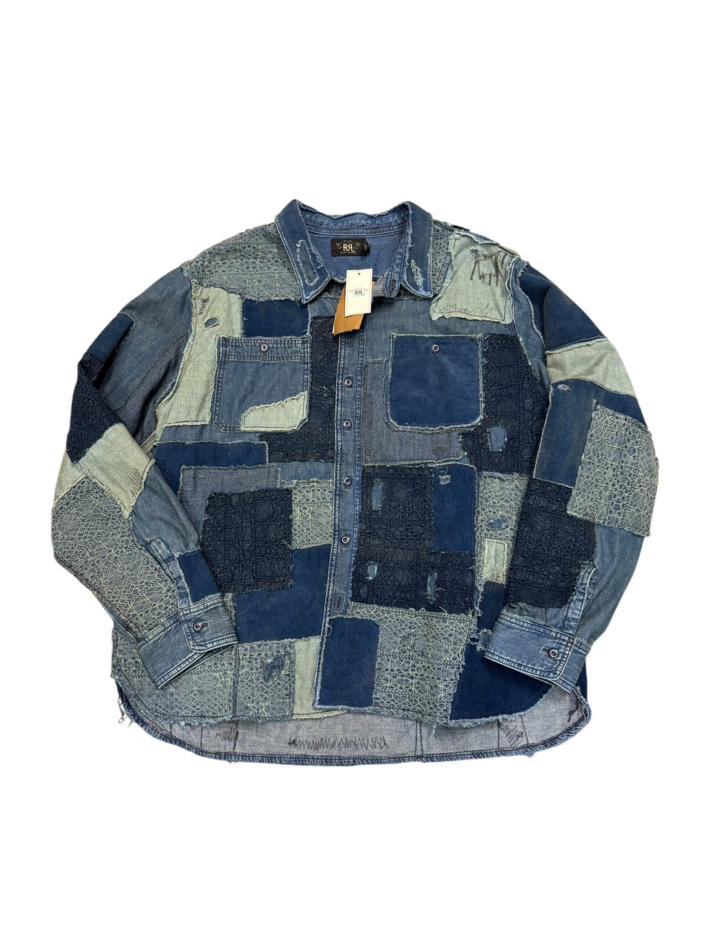 NWT RRL Limited Edition Denim Patchwork Workshirt