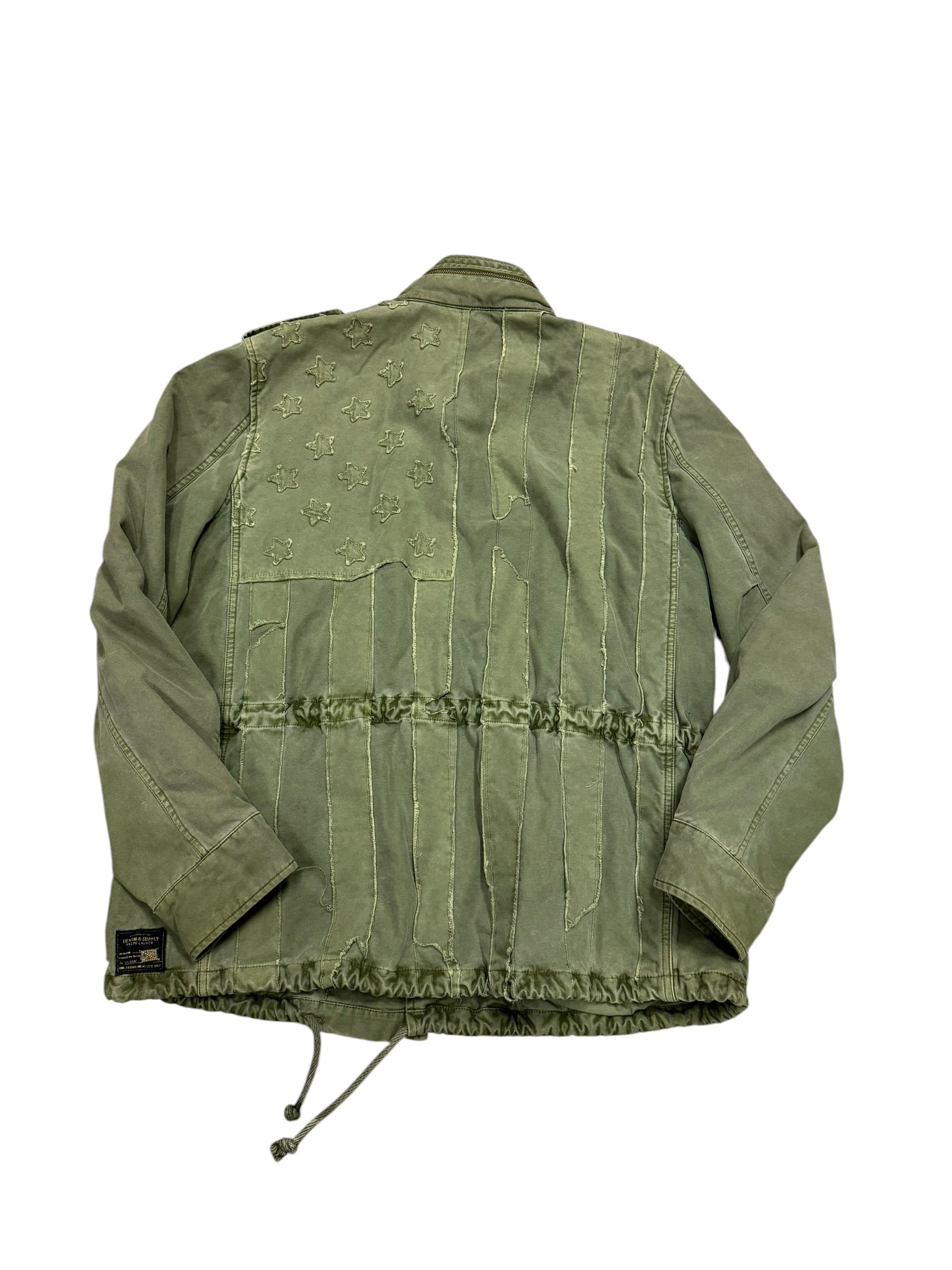 Vintage Denim and Supply Military Distressed Flag Jacket