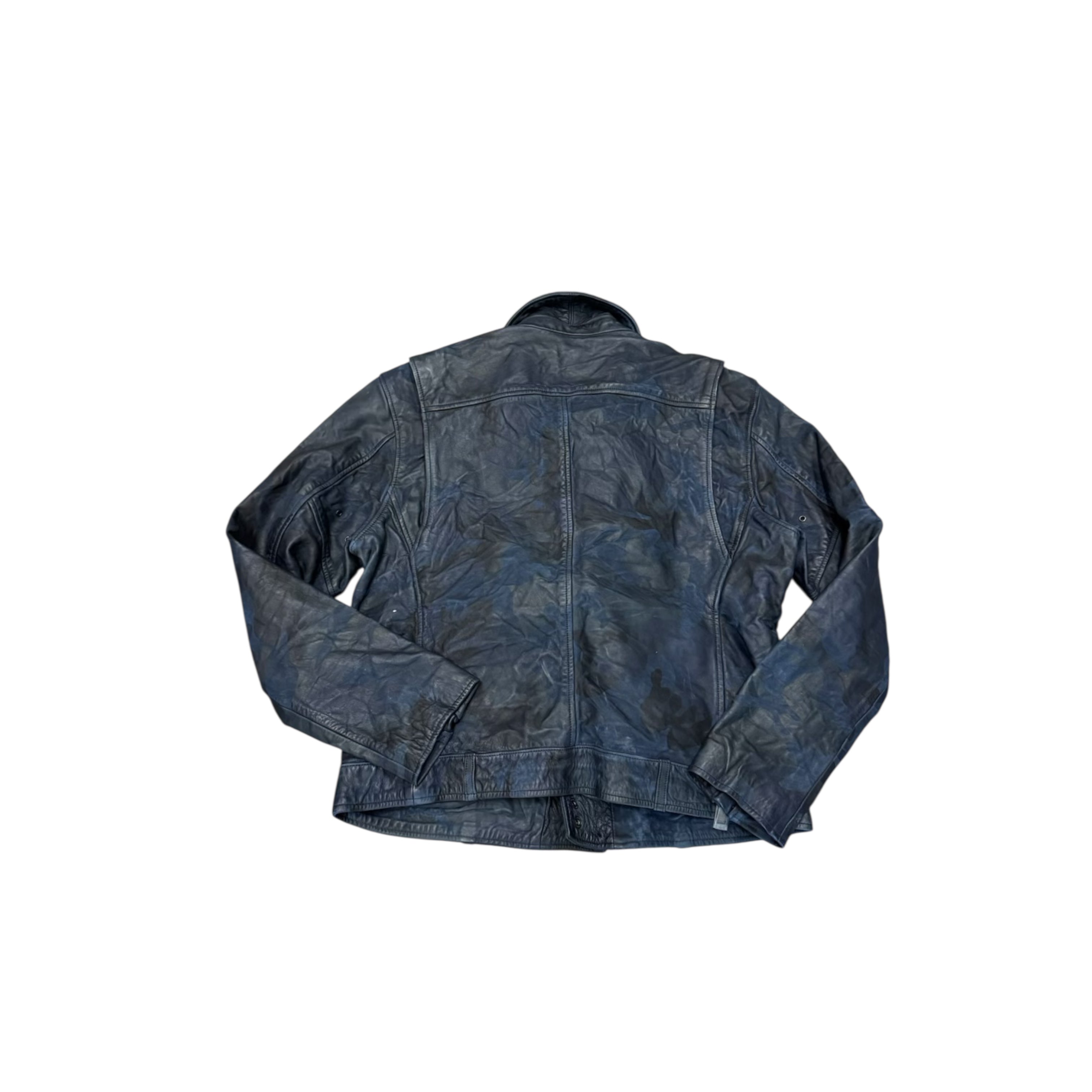 NWT Polo blue camo leather jacket