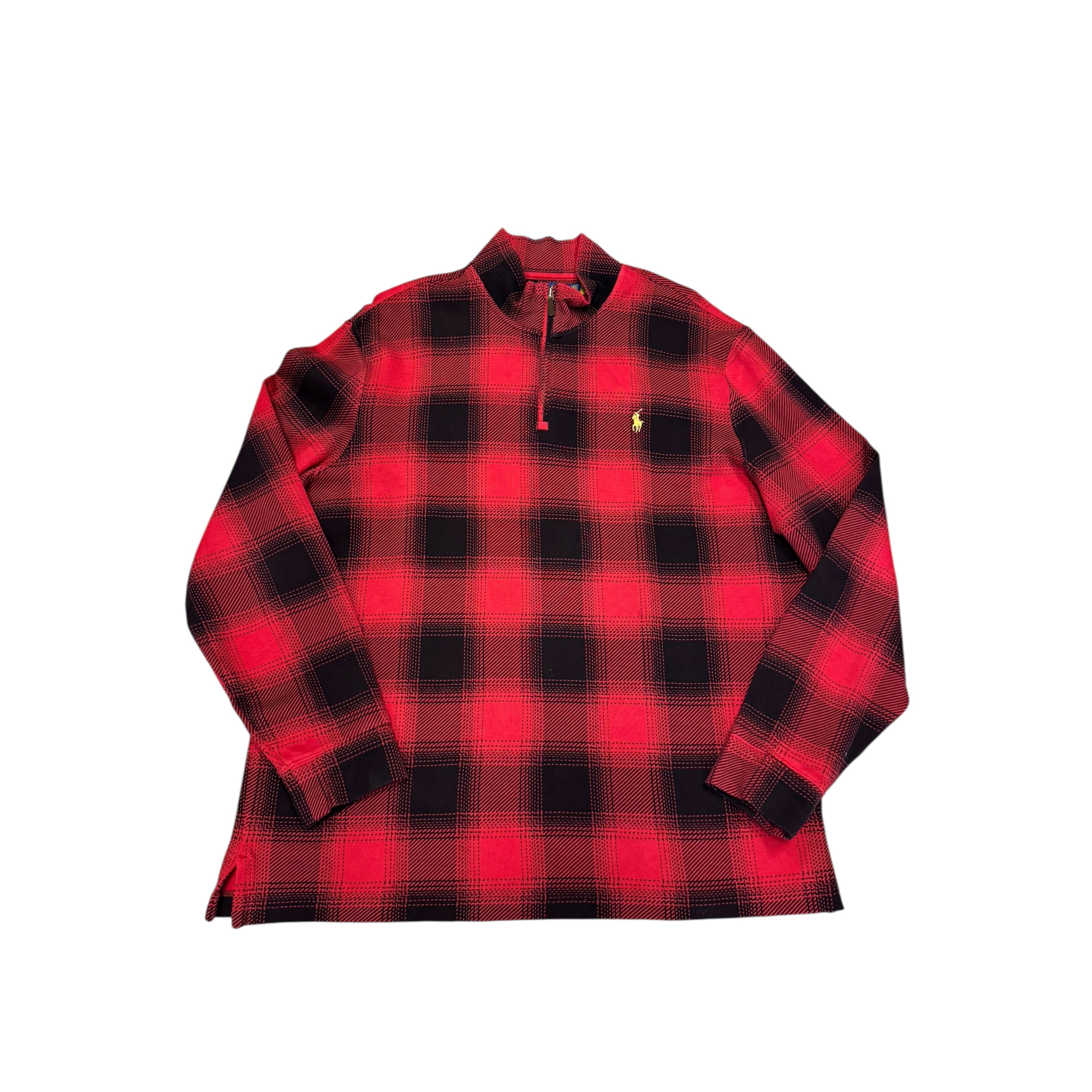 Polo plaid 1/4 zip sweatshirt