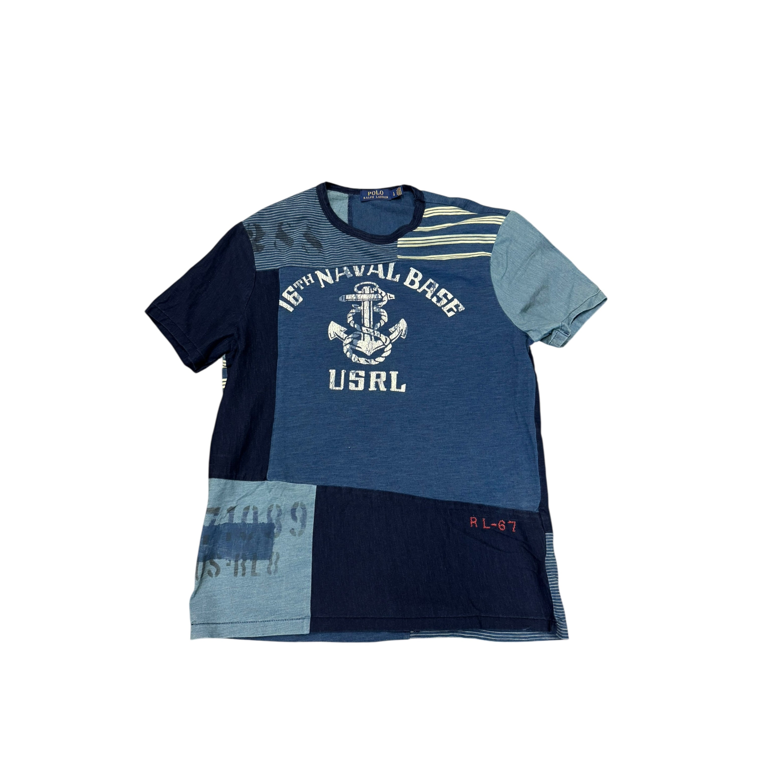 Polo naval patchwork T-shirt
