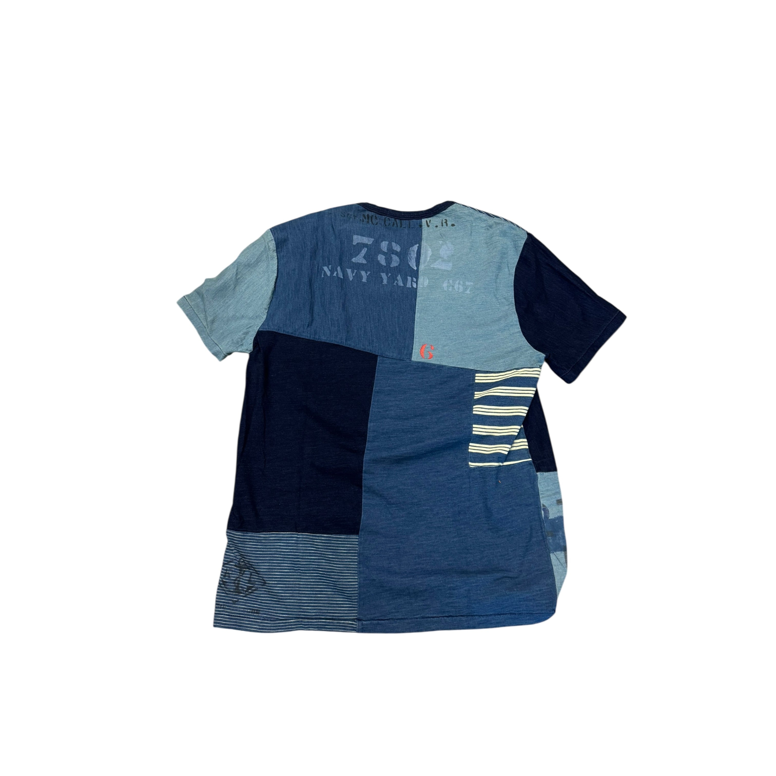 Polo naval patchwork T-shirt