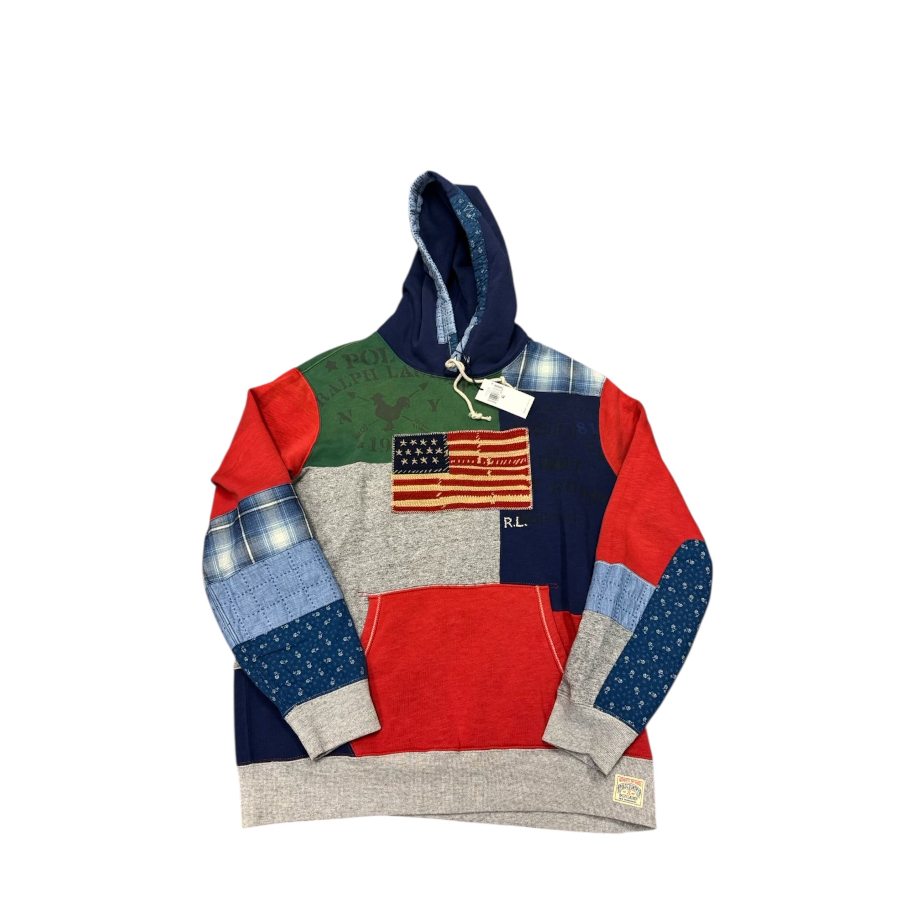 NWT Polo country flag patchwork hoody