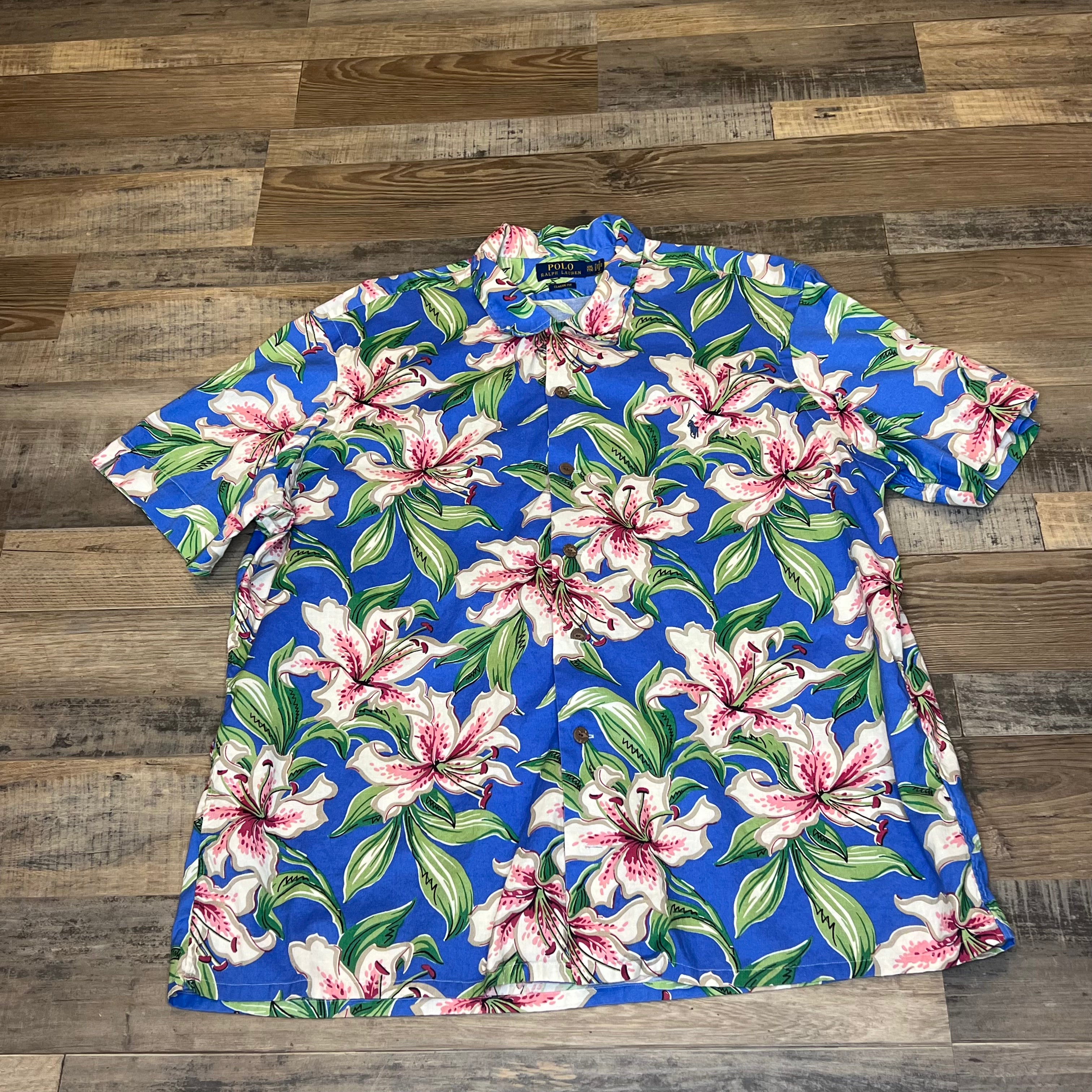 Polo Hibiscus Short Sleeve Button Down