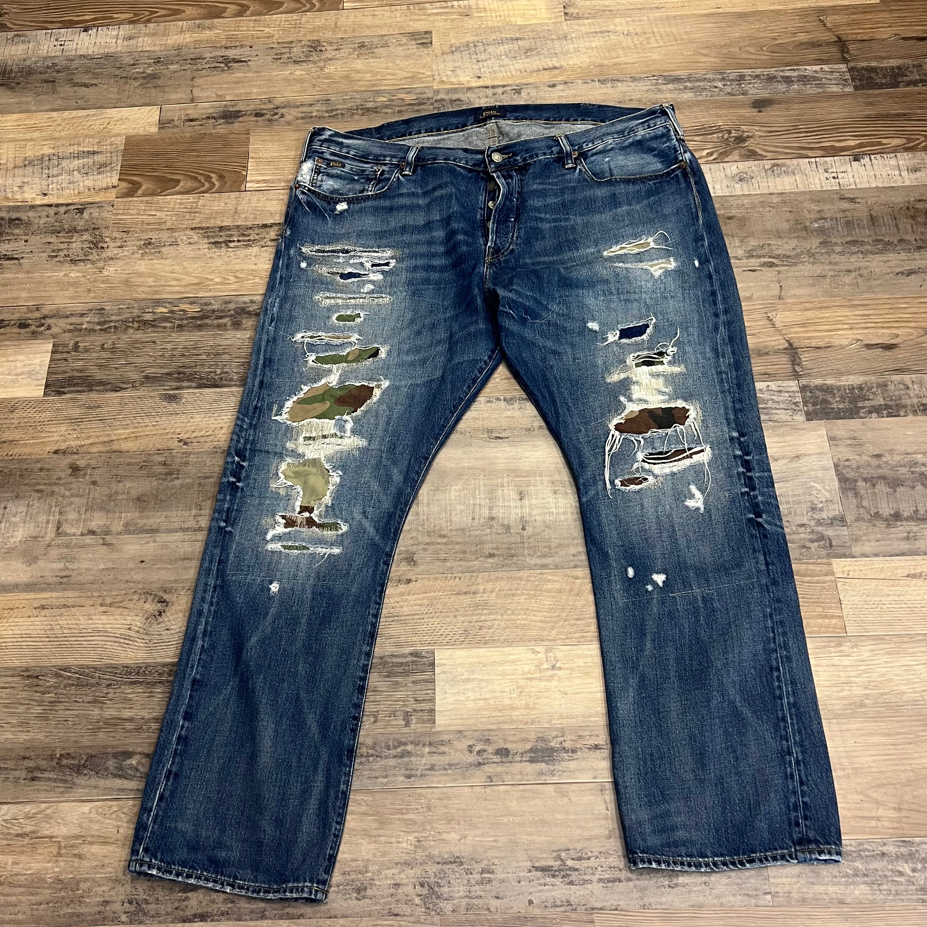 Polo Ripped Camo Varick Slim Fit Jeans