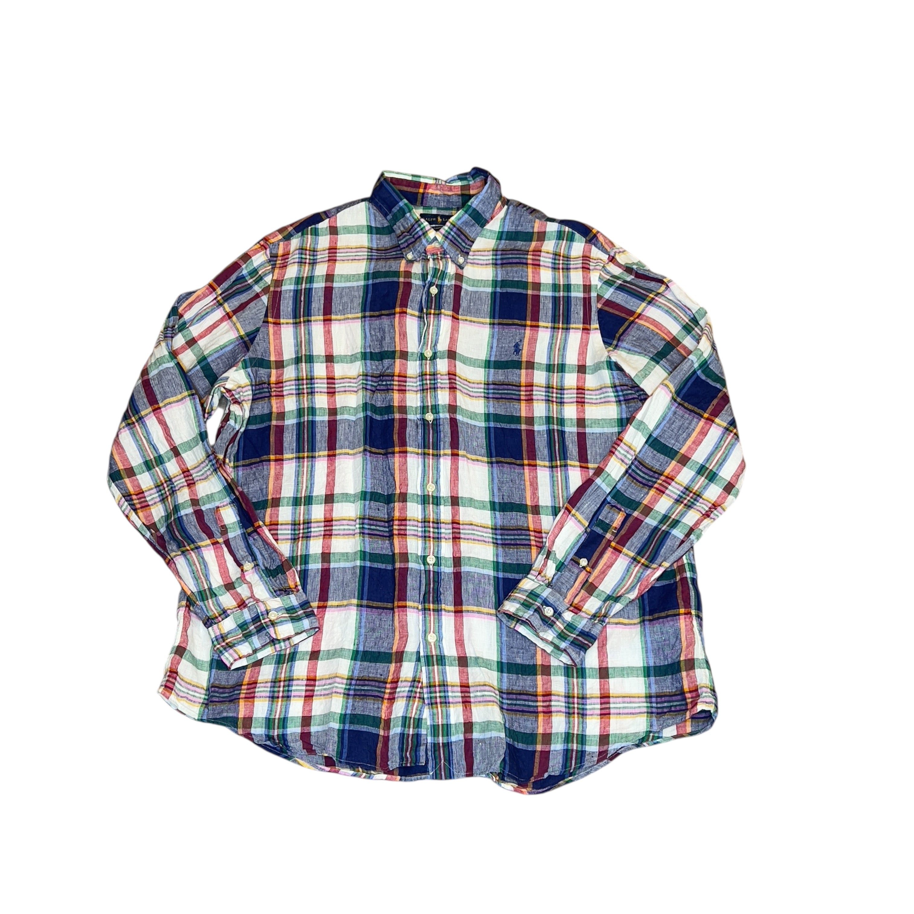 Polo Linen Plaid Button Down
